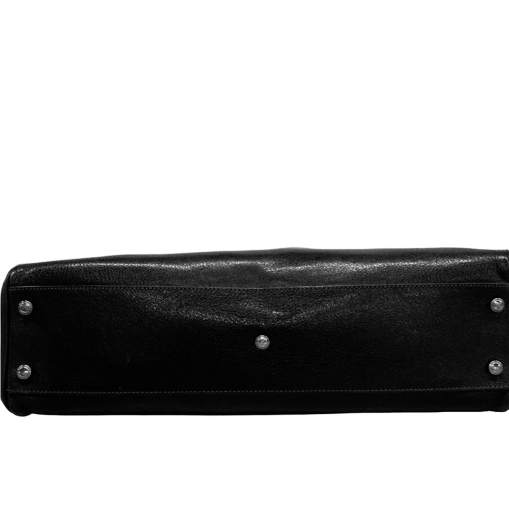 Cartier Black Leather Structured Tote with Perforated Logo - Picture 2 of 11